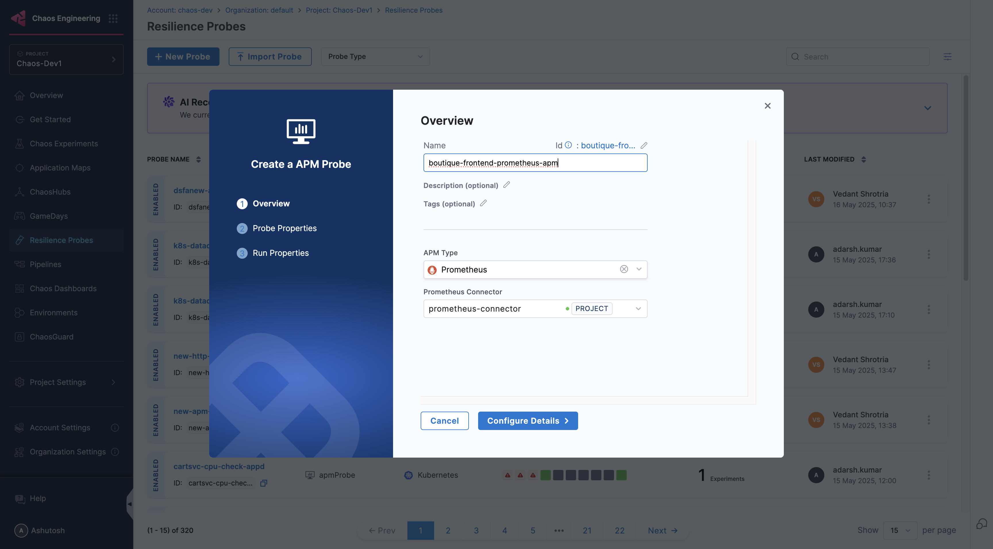 Configure Details