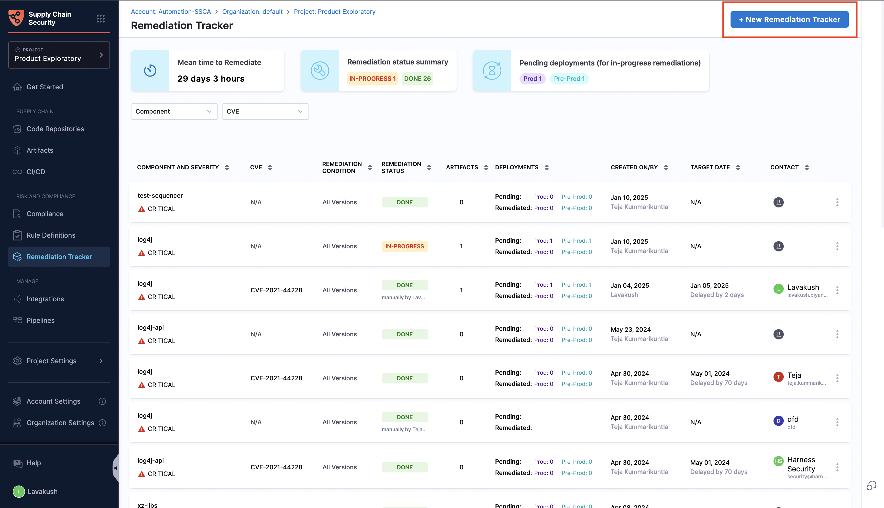 Create remediation tracker
