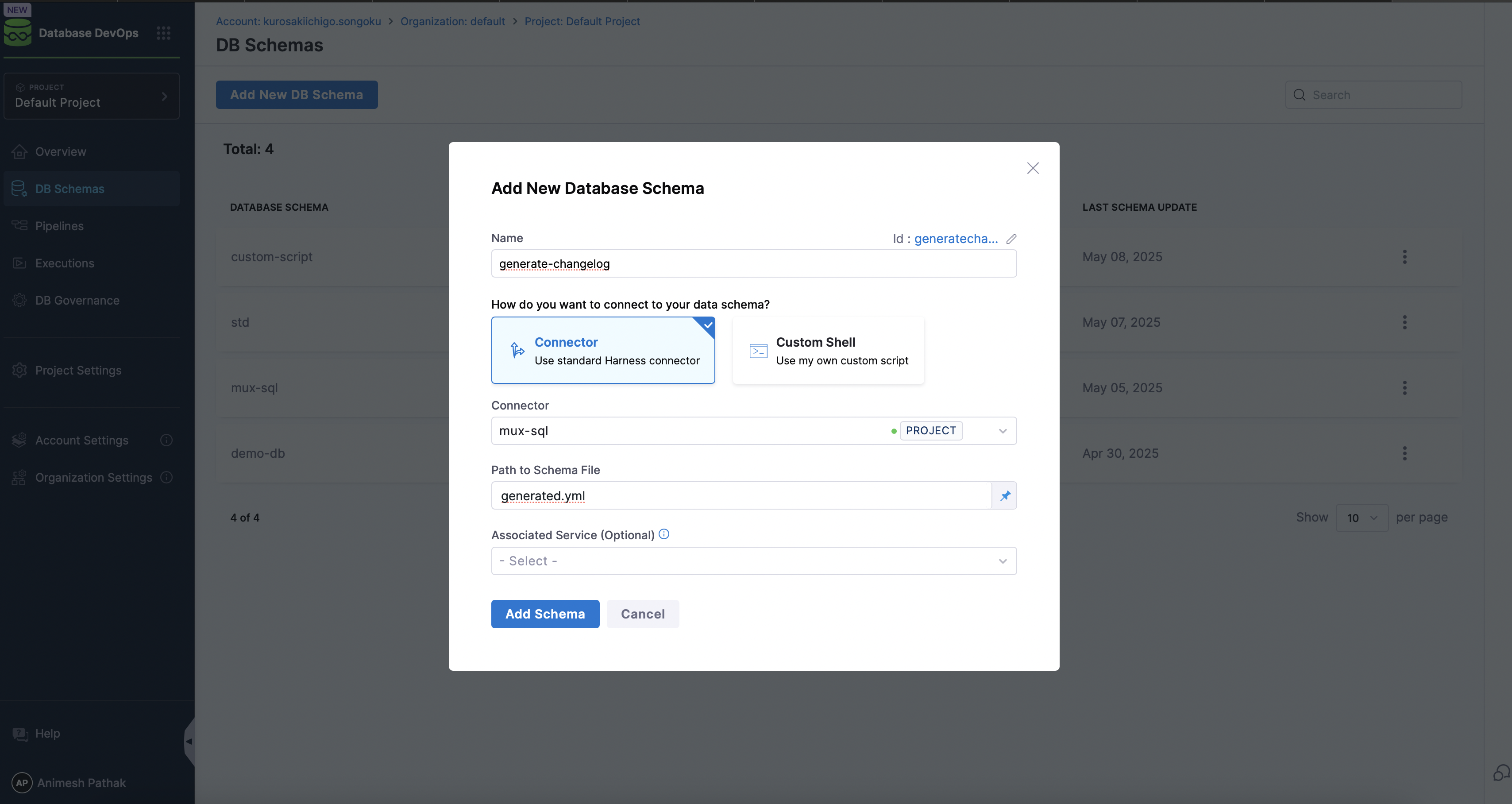 Create DB Schema