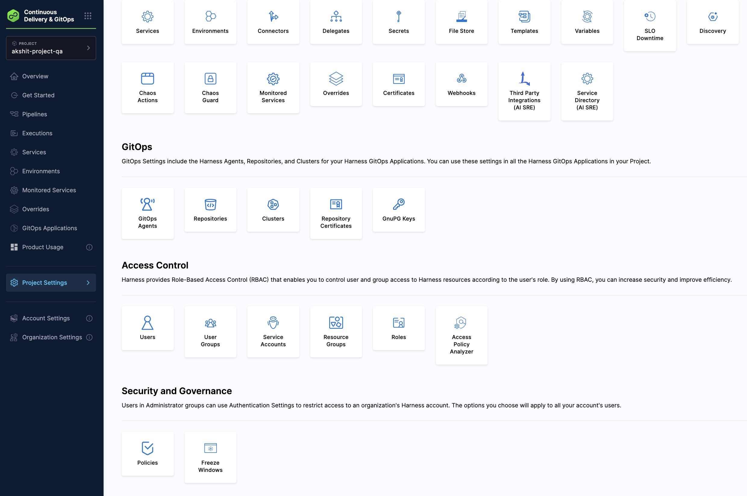 Policies navigation